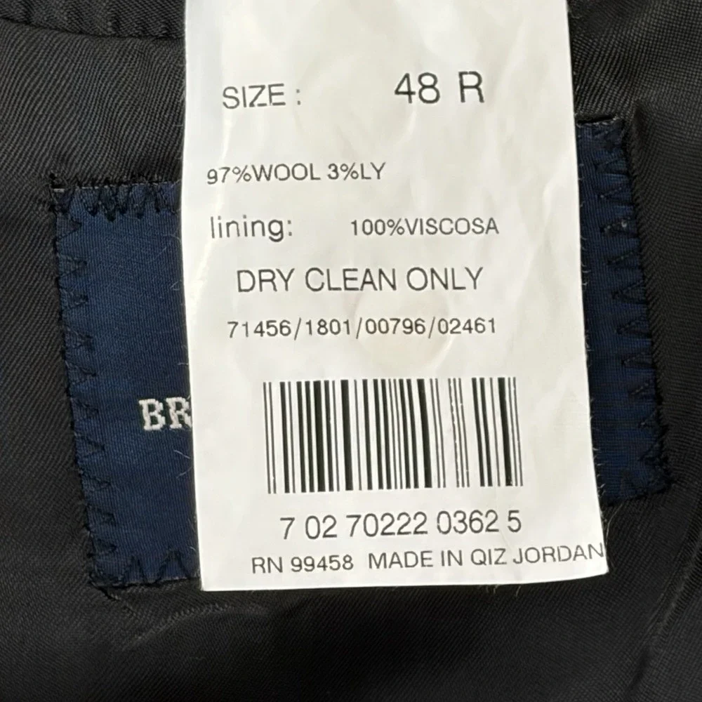 Brooks Brothers 346 Stretch Wool‎ Black Blazer Sport Coat Jacket Size 48R